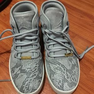 Jordon Westbrook grey snake print sneakers